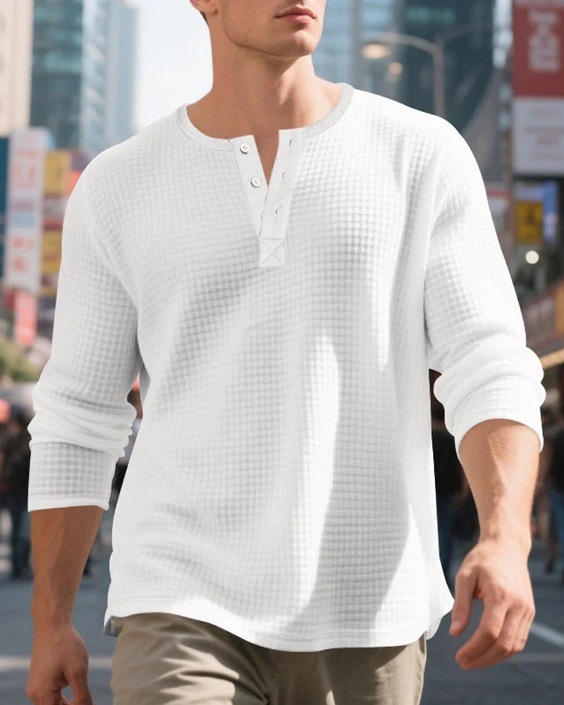 Haut Homme Uni Manches Longues