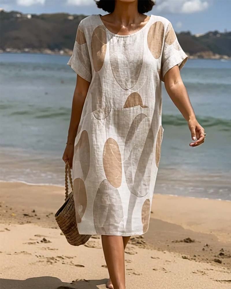 Robe Polka Dot Ample Droite