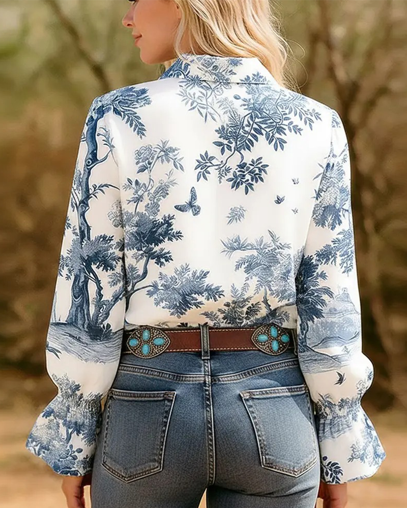 Chemise Imprimée À Manches Longues
