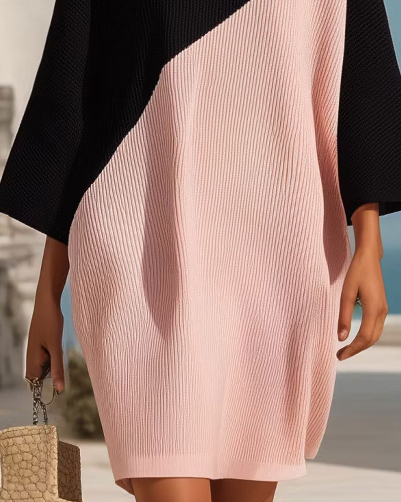 Dress Col Rond Bloc-Couleur Shift