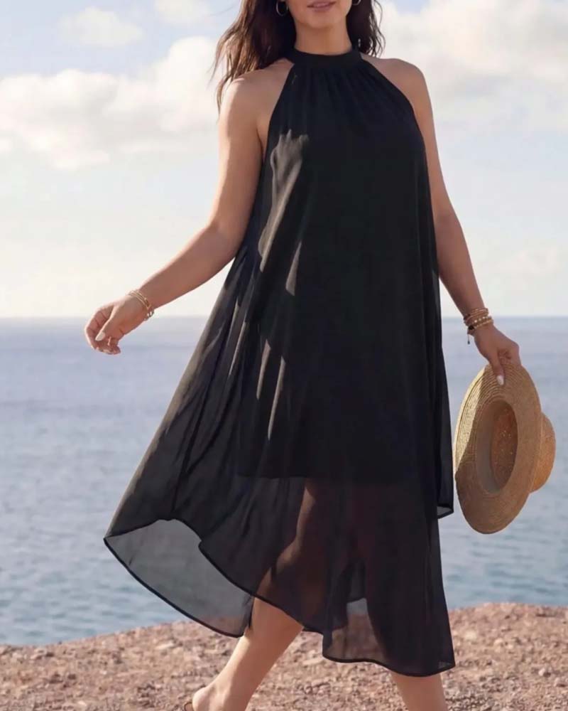 Robe Sans Manches Halter Sophistiquée