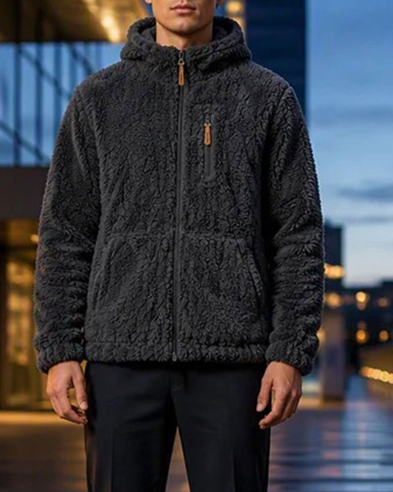 Homme Manteau À Capuche Fermeture Éclair