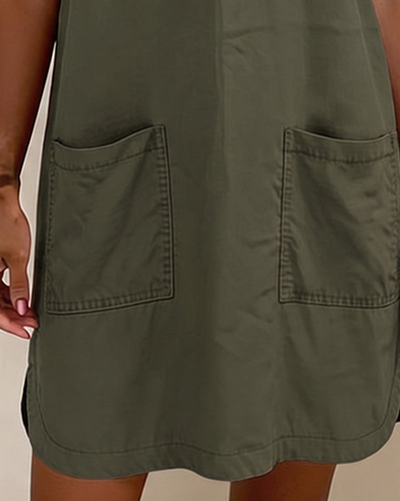 Robe Attacher Col En V Poche Fourreau
