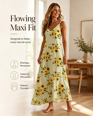 Robe Longue Imprimé Bretelle Spaghetti