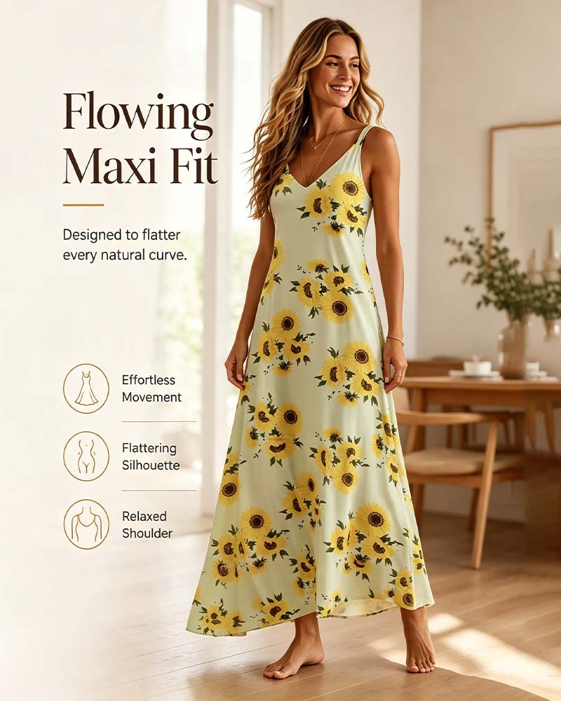 Robe Longue Imprimé Bretelle Spaghetti