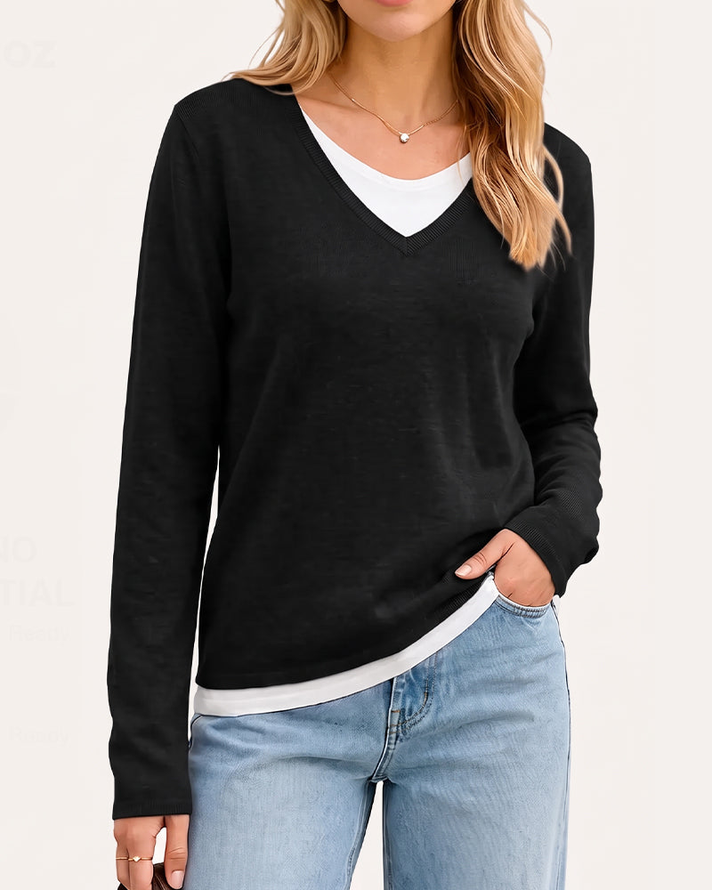 Pull Décontracté Faux Deux Pièces