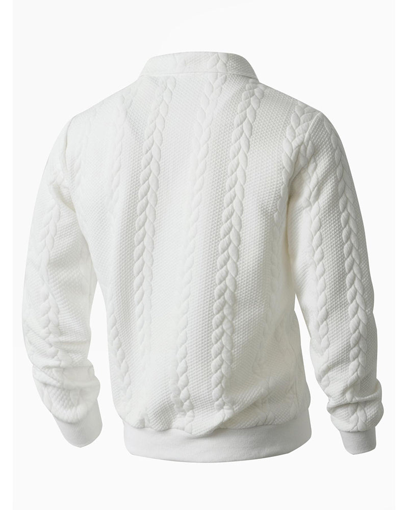 Hoodie Revers Demi Fermeture Éclair Décontracté