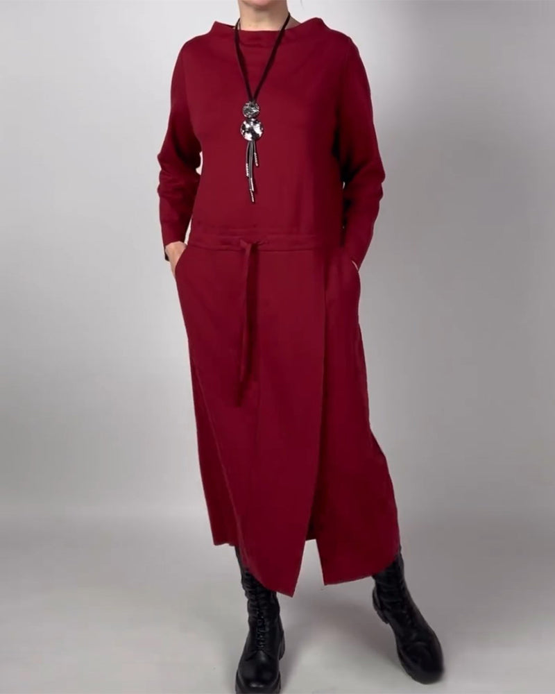 Robe à couleur unie et poche