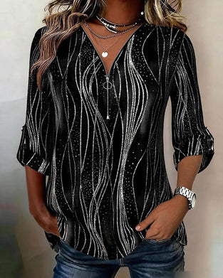 Blouse Fermeture Éclair Ligne Shimmer