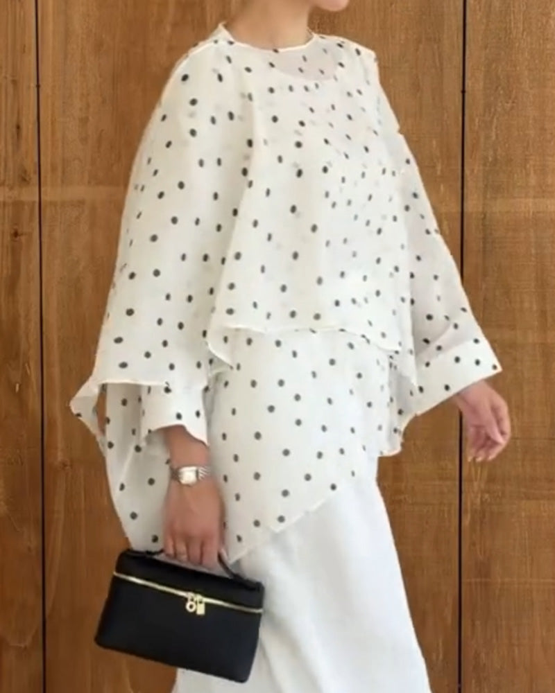 Blouse Polka Dot Irrégulière