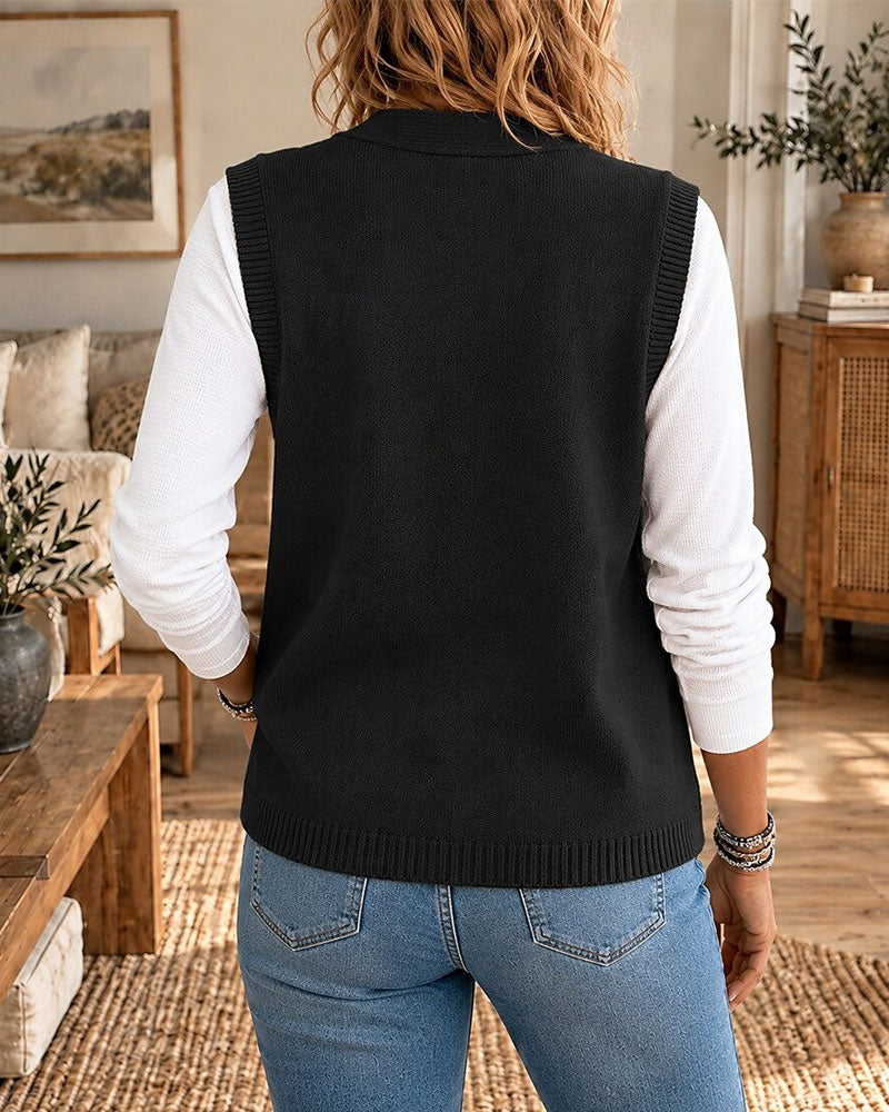 Gilet Sans Manches Col V Pull