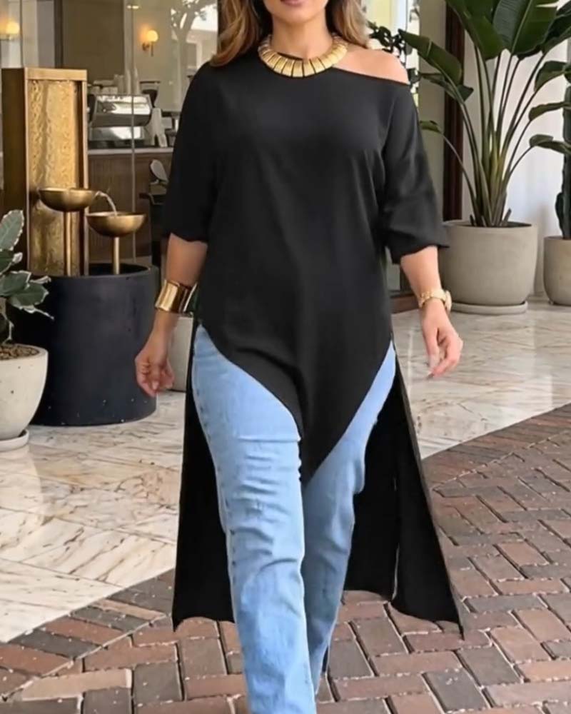 Blouse Une Épaule Asymétrique