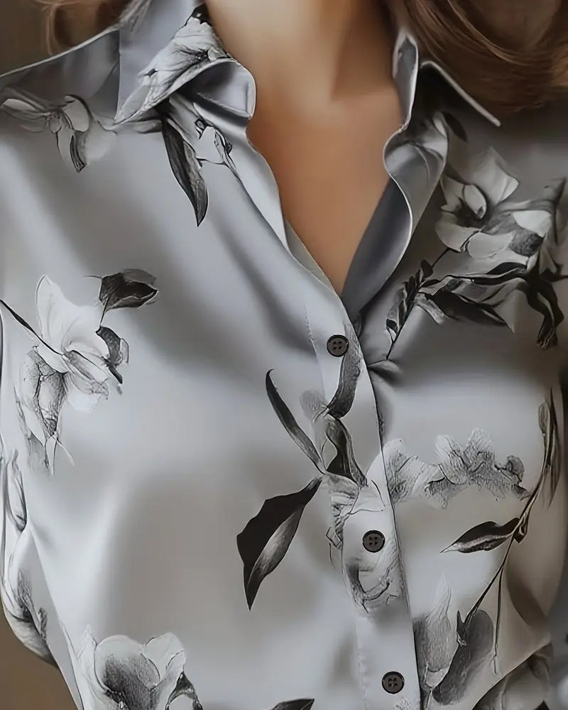 Chemise Style Rétro Imprimé Floral