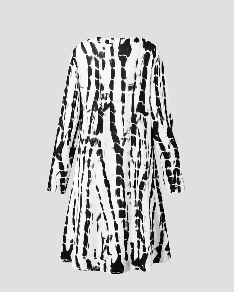 Robe col V boutonnée imprimée