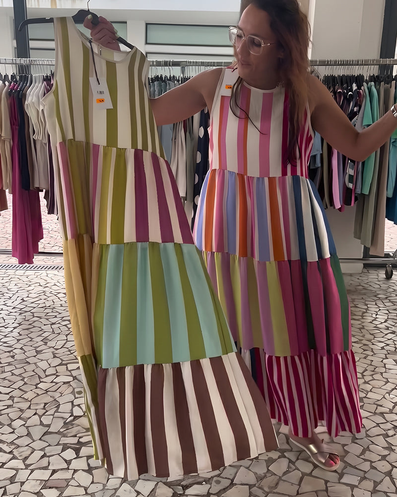 Robe Sans Manches Col Rond