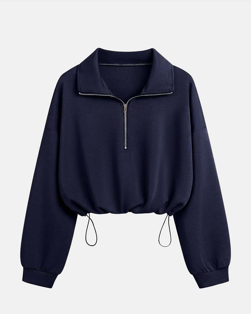 Sweatshirts Fermeture Éclair Taille Manche Longue