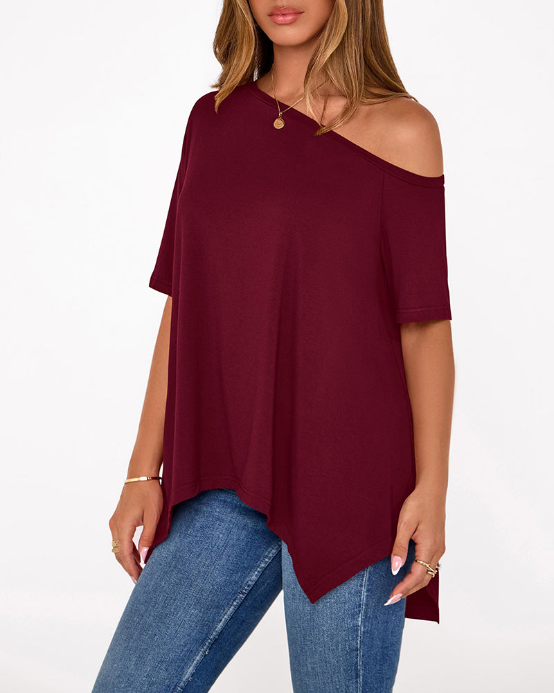 T-shirt Uni Irrégulier