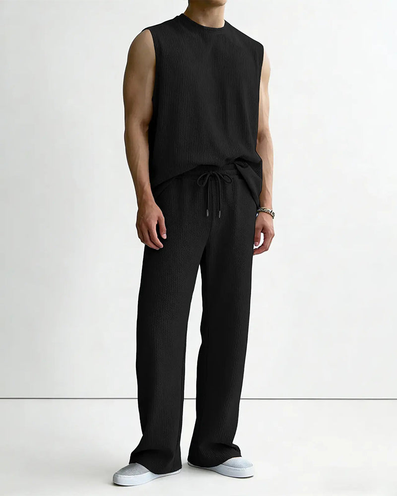 Ensemble Homme Uni Sans Manche