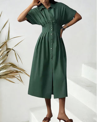 Robe Simple Boutonnage Cintrée Chemise