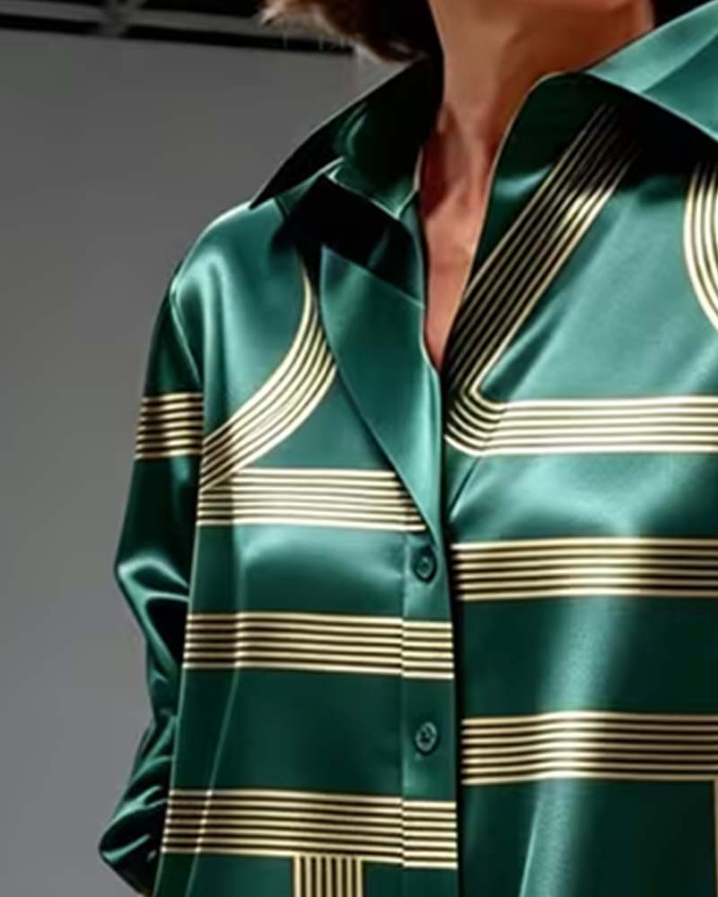Robe Revers Ligne Imprimé Chemise