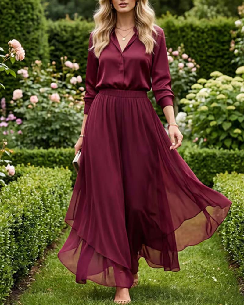 Pantalon Ample Asymétrique Décontracté Jambe Large