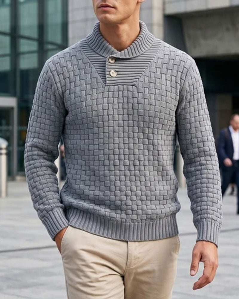 Pull-Over Homme À Carreaux Décontracté
