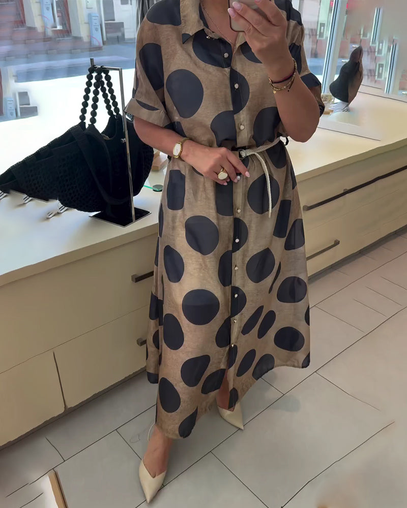 Robe Décontractée À Revers, À Pois