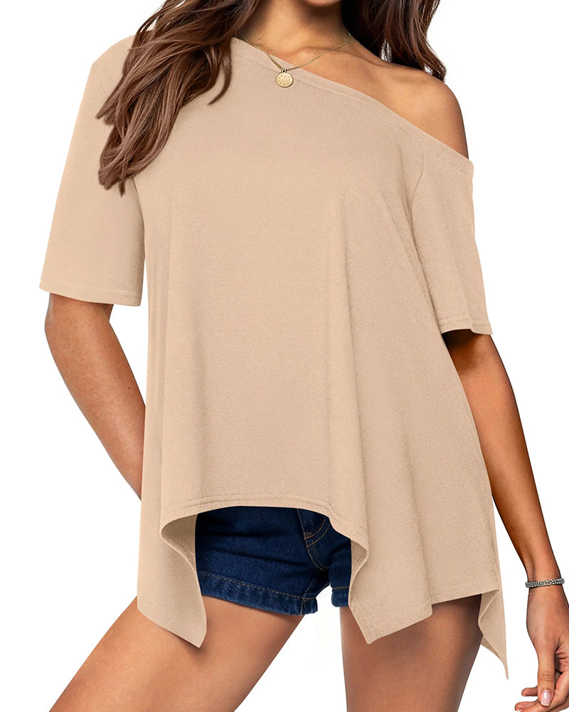 T-shirt Uni Irrégulier