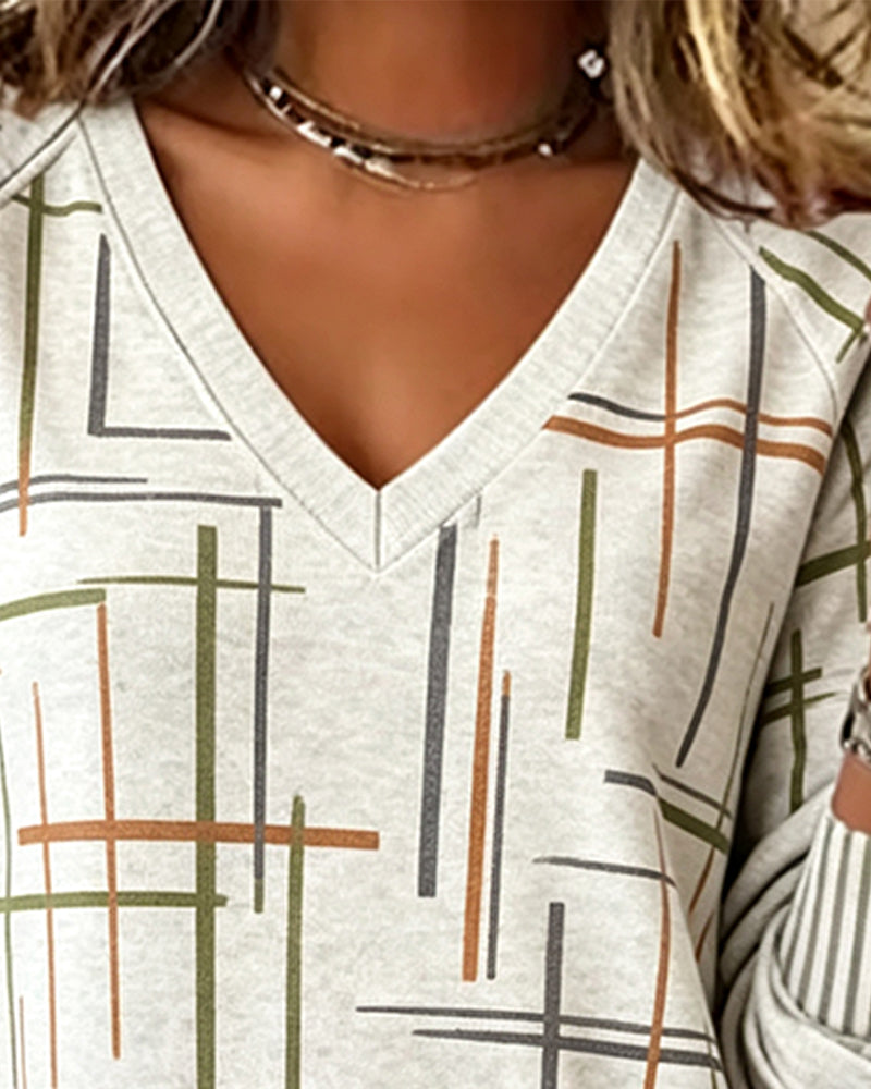Sweatshirt Col V Ligne Fente
