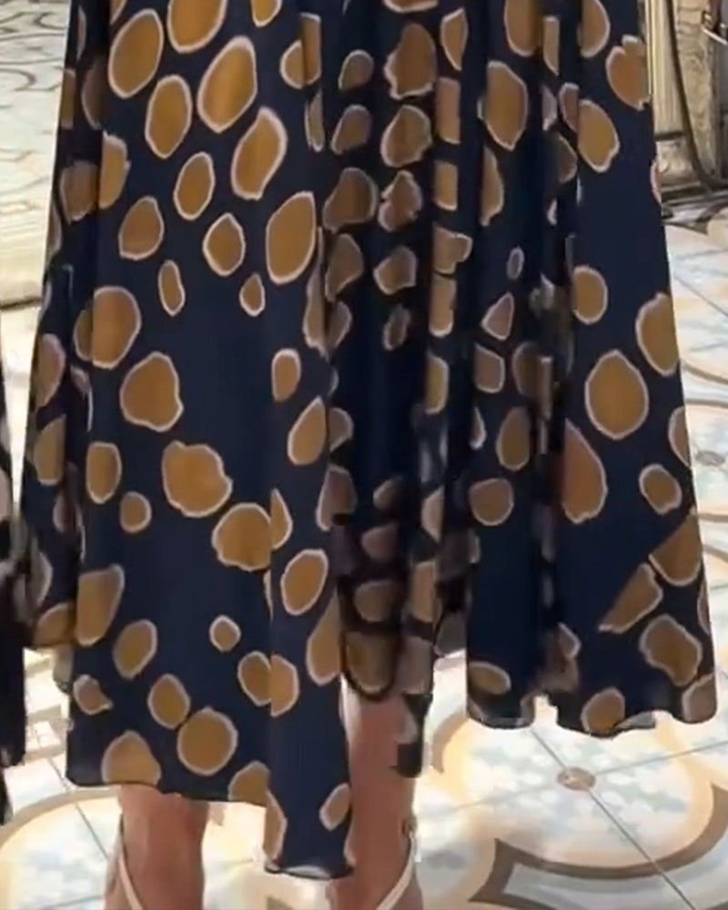 Robe Col V Sans Manches Pois Ligne A