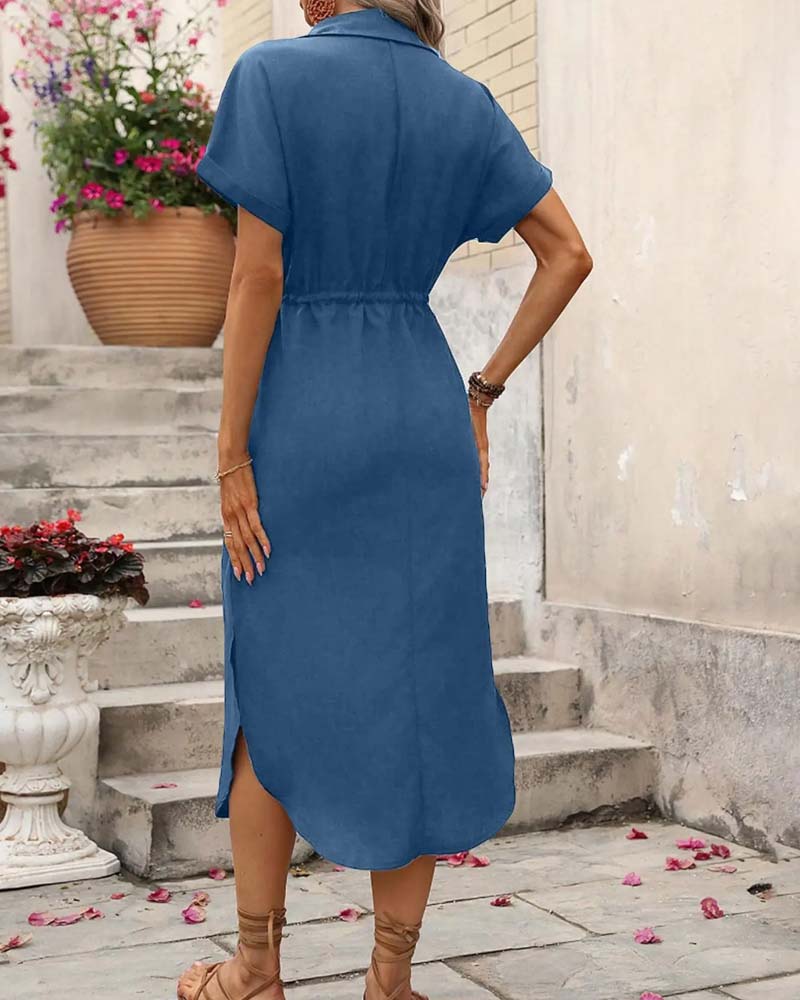 Robe Revers Cintré Chemise