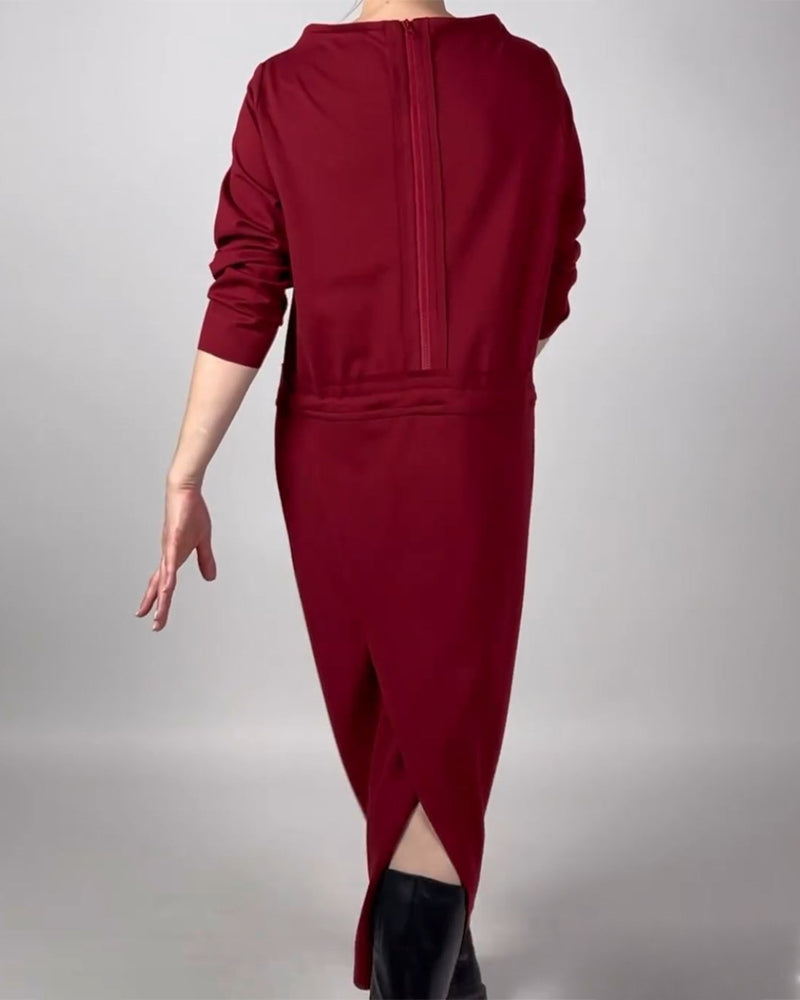Robe à couleur unie et poche