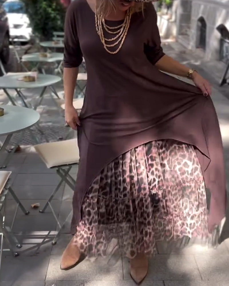 Jupe Casual Imprimé Léopard Polyvalent