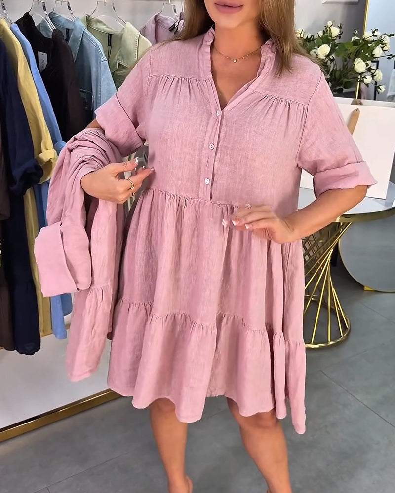 Robe Col Mandarine Élégante