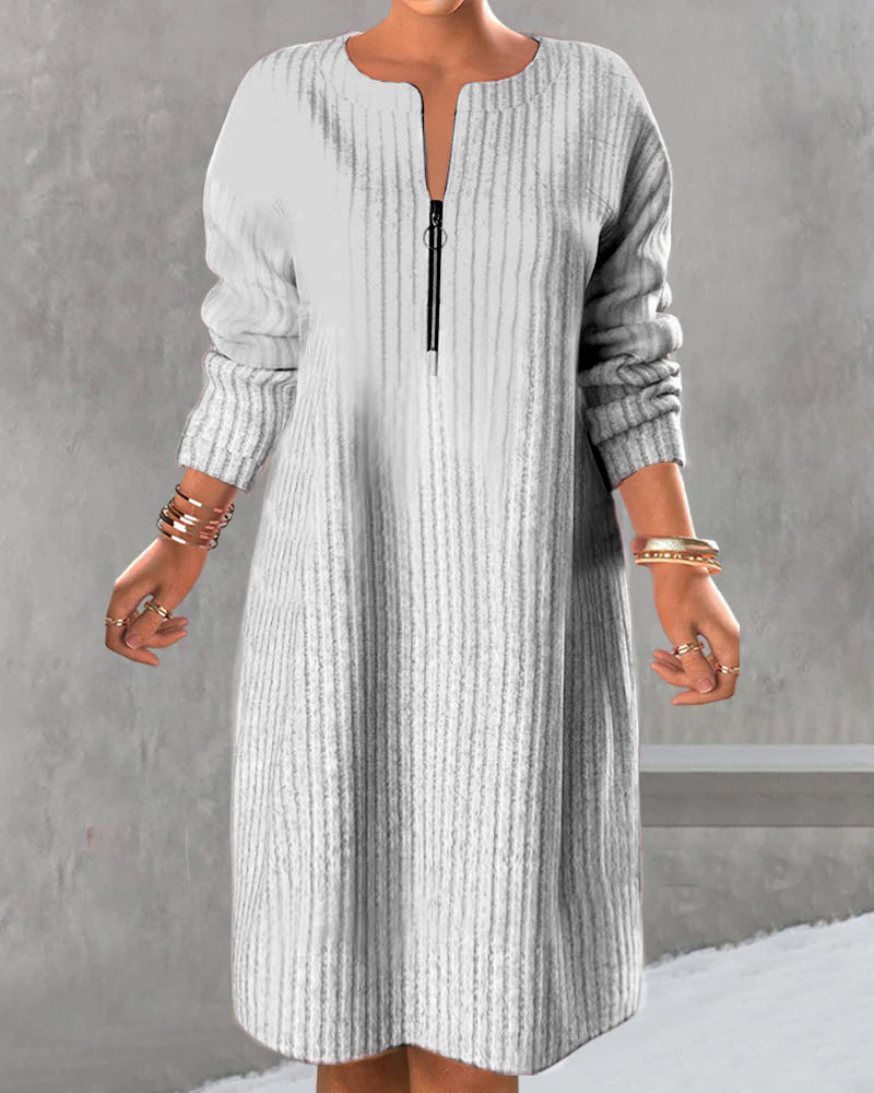 Robe unie avec fermeture éclair