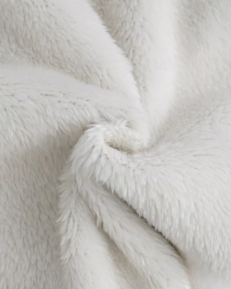 Pantalon décontracté en polaire imprimé lettres