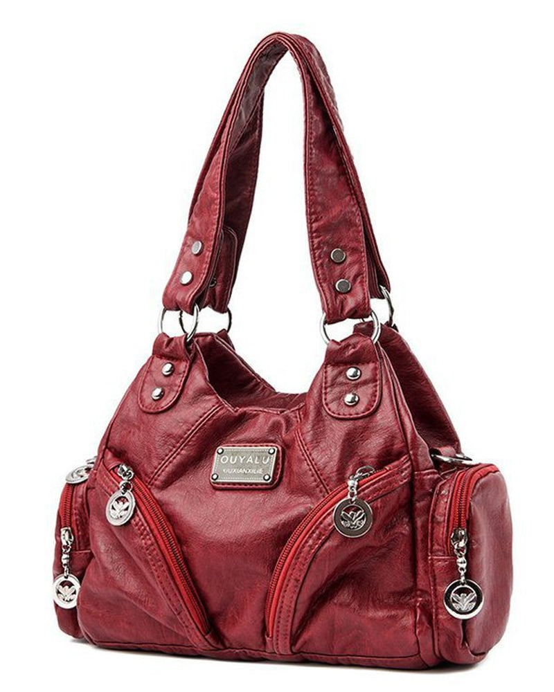 Sac à main messenger en cuir souple vintage