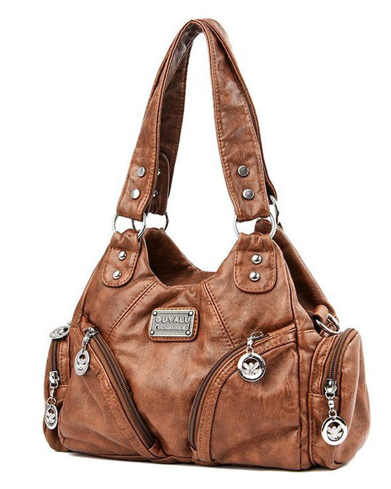 Sac à main messenger en cuir souple vintage